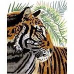 Картина по номерам на холсте ТРИ СОВЫ «Тигриный профиль», 40×50, с акриловыми красками и кистями