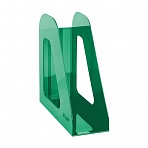 Лоток для бумаг вертикальный СТАММ «Фаворит», тонированный зеленый, ширина 90мм