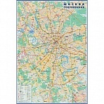 Настенная карта Москва современная 700×1000 мм