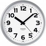Часы настенные ход плавный, Troyka 91970945, круглые, 23×23×3, серебристая рамка