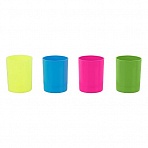 Подставка-стакан СТАММ «Лидер», пластиковая, круглая, неоновые цвета, ассорти