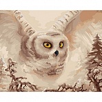 Картина по номерам на холсте ТРИ СОВЫ «Полярная сова», 40×50, с акриловыми красками и кистями