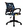 Кресло детское Helmi HL-K95 R (W695) «Airy», спинка сетка/сиденье ткань с рисунком зодиак т. синий, пиастра, пластик белый
