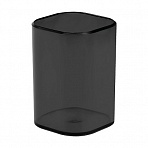 Подставка-стакан СТАММ «Фаворит», пластиковая, квадратная, тонированная черная