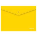 Папка-конверт на кнопке Berlingo «City Style», А4, 200мкм, непрозрачная, желтая