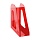 Лоток для бумаг вертикальный СТАММ «Фаворит», тонированный красный, ширина 90мм