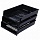 Лотки горизонтальные для бумаг, КОМПЛЕКТ 3 шт., 340×270×70 мм, черный, BRAUBERG «Office», 237255