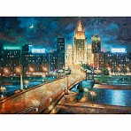 Картина стразами (алмазная мозаика) 40×50 см, ОСТРОВ СОКРОВИЩ «Ночная Москва», на подрамнике