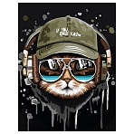 Картина по номерам на холсте ТРИ СОВЫ «Кот меломан», 30×40, с акриловыми красками и кистями