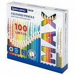 Карандаши цветные супермягкие яркие классические BRAUBERG MAX100 цветовгрифель 3.3 мм181862