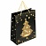 превью Пакет подарочный (1 штука) новогодний 26×13x32 см, ЗОЛОТАЯ СКАЗКА «Midnight Christmas Tree», глиттер