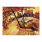 Алмазная мозаика ТРИ СОВЫ «Золотая осень», 30×40см, холст на деревянном подрамнике, картонная коробка с пластиковой ручкой