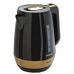 Чайник SONNEN KT-1776, 1.7 л, 2200 Вт, закрытый нагревательный элемент, пластик, черный/горчичный