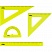 превью Набор чертежный СТАММ, размер XL (линейка 30см, 2 треугольника, транспортир), прозрачный, неоновые цвета, ассорти, европодвес