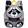 Рюкзак детский Grizzly «Енот», 24×29×14см, 1 отделение, 5 карманов, уплотненная спинка, серый/черный