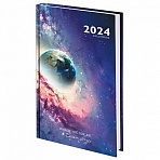 Ежедневник датированный 2024 145×215мм, А5, STAFF, ламинированная обложка, Space