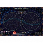 Карта «Звездное небо/планеты» Globen, 1010×690мм, интерактивная, с ламинацией, европодвес