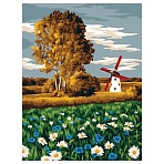 Картина по номерам на холсте ТРИ СОВЫ «Ромашковое поле», 30×40, с акриловыми красками и кистями