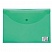 превью Папка-конверт с кнопкой BRAUBERG, А4, прозрачная, зеленая, до 100 листов, 0,15 мм