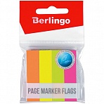 Флажки-закладки Berlingo, 12×50мм, 100л*4 неоновых цвета