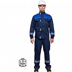 Куртка рабочая летняя мужская л24-КУ с СОП синий/васильковый (размер 56-58, рост 182-188)