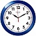 превью Часы настенные ход плавный, Troyka 11140118, круглые, 29×29×3.5, синия рамка