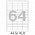превью Этикетки MEGA Label (48,5*16,9мм, белые, 64шт. на листе A4, 100 листов)