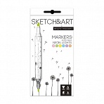 Набор маркеров Sketch&Art двухсторонних 6 неоновых цветов (толщина линии 3 мм)