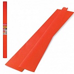 Цветная бумага крепированная BRAUBERG, плотная, растяжение до 45%, 32 г/м2, рулон, оранжевая 50?250 см