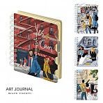 Блокнот Bruno Visconti Art Journal А5 120 листов в клетку/линейку/точку на спирали (обложка в ассортименте)