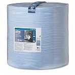 Бумага протирочная TORK (Система W1), 750 листов в рулоне, 34х36,9 см, 3-слойная, голубая, суперпрочная, 130080