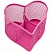 превью Настольная подставка Berlingo «Steel&Style», металлическая, в виде сердца, 3 секции, розовая
