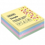 Стикеры Attache Simple 51×51 мм пастельные 4 цвета (1 блок, 400 листов)