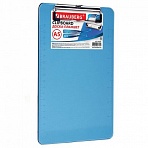 Доска-планшет BRAUBERG "Energy", с верхним прижимом, А5, 15,5х22,8 см, пластик, 2 мм, синяя