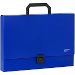 Папка-портфель 1 отделение СТАММ «Стандарт» А4, 1000мкм, на замке, пластик, синяя