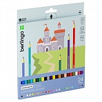 Карандаши цветные Berlingo «SuperSoft. Замки», 24цв., заточен., картон, европодвес