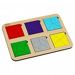 Развивающая игра ТРИ СОВЫ «Методика Никитина. Рамки - вкладыши», 6 квадратов, дерево