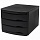 Бокс с 3 выдвижными лоткамикорпус чёрныйлотки черные235×300х355ммBRAUBERG «Office-Expert»238038