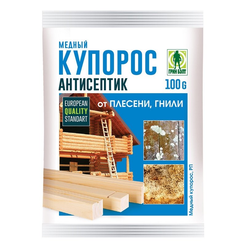 превью Средство Green Belt Медный купорос антисептическое от плесени и гнили 100 г