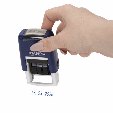 Датер-мини STAFF, месяц цифрами, оттиск 22×4 мм, «Printer 7810 BANK»