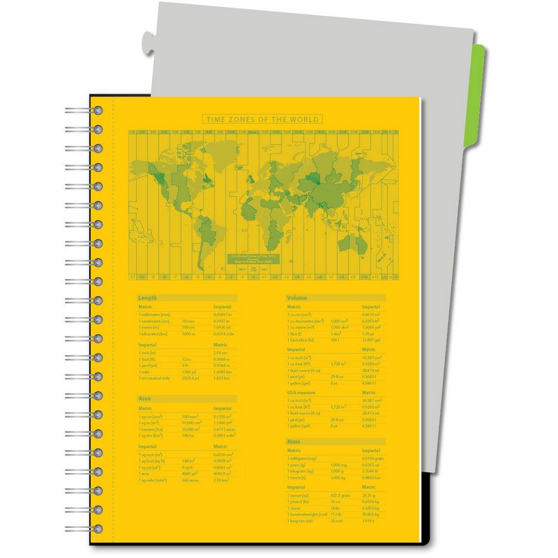 Бизнес-тетрадь SMARTBOOK (А4, 120л, клетка, спираль, разд, карман, жел-зеленый)