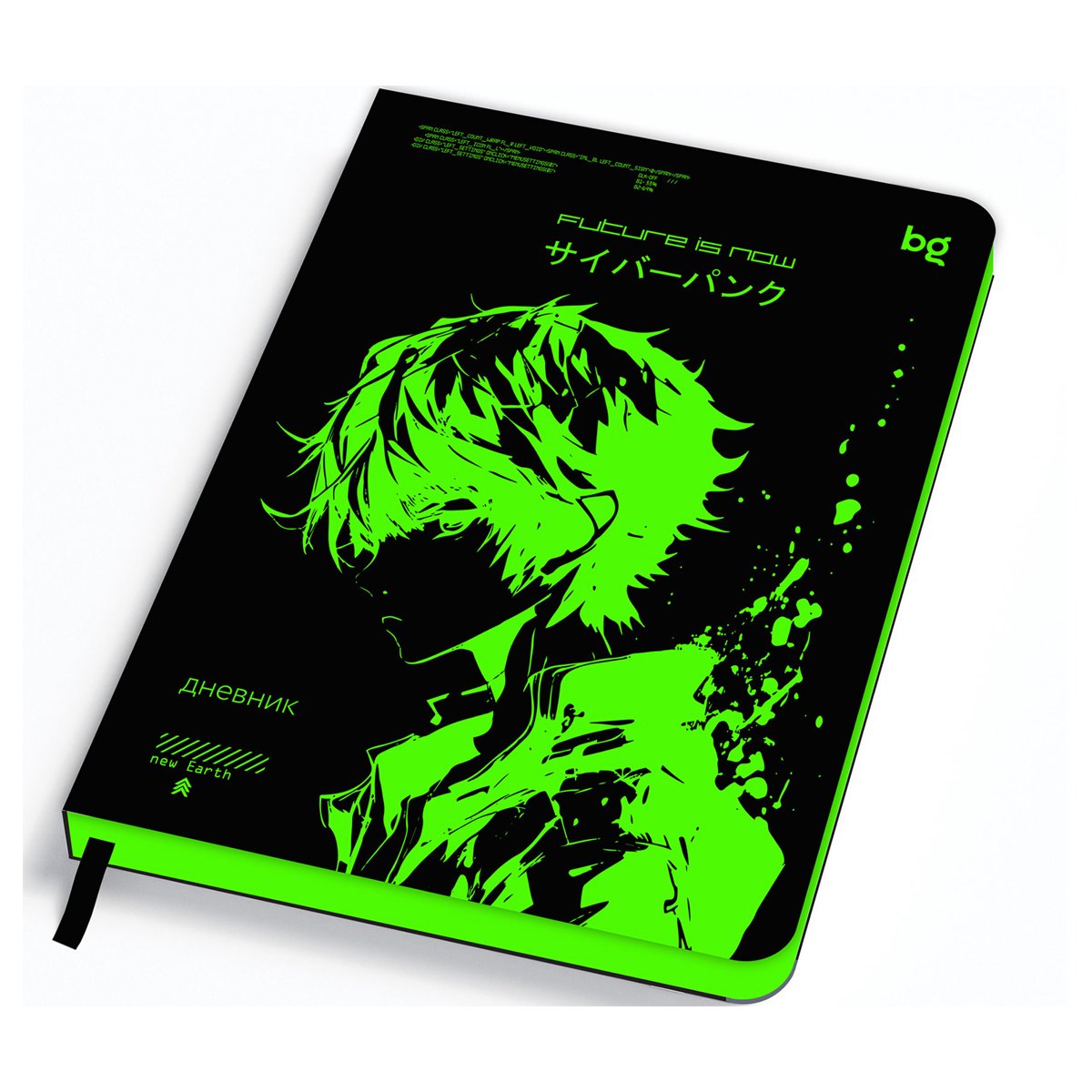 превью Дневник 1-11 кл. 48л. (Лайт) BG «Neon. Anime», иск. кожа, неоновая печать, цветн. срез, ляссе