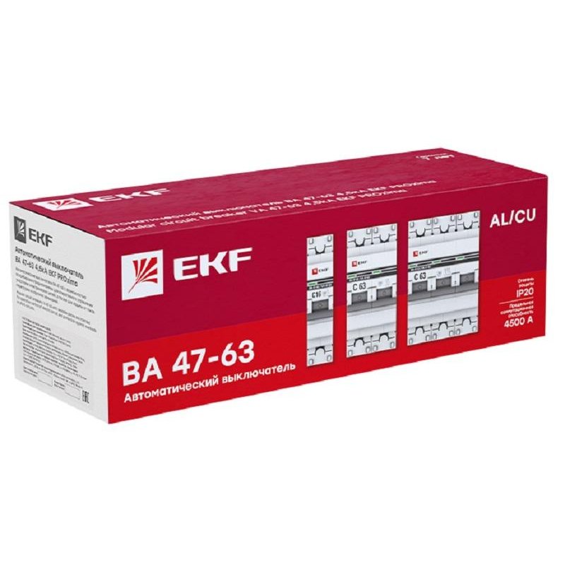 Выключатель автоматический 3P 32А (C) 4.5kA ВА 47-63 EKF
