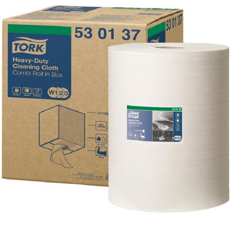 Нетканый материал повышенной прочности для уборки Tork W1/W2/W3 (белый, 106 метров в рулоне)