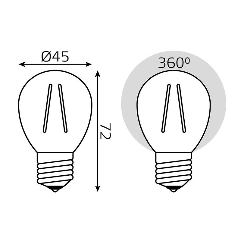 Лампа светодиодная Gauss LED Filament 9 Вт E27 шарообразная 4100 K нейтральный белый свет