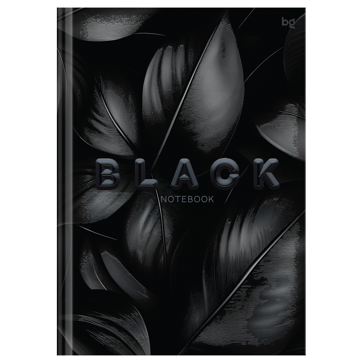 превью Бизнес-блокнот А5, 80л., евроформат, BG «Just black», soft-touch ламинация, выб. лак