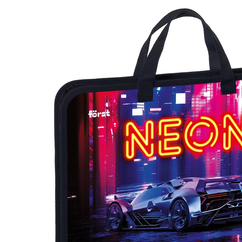 превью Папка с ручками 1 отделение, А4 Först «Neon knights», 340×245×40мм, пластик, на молнии