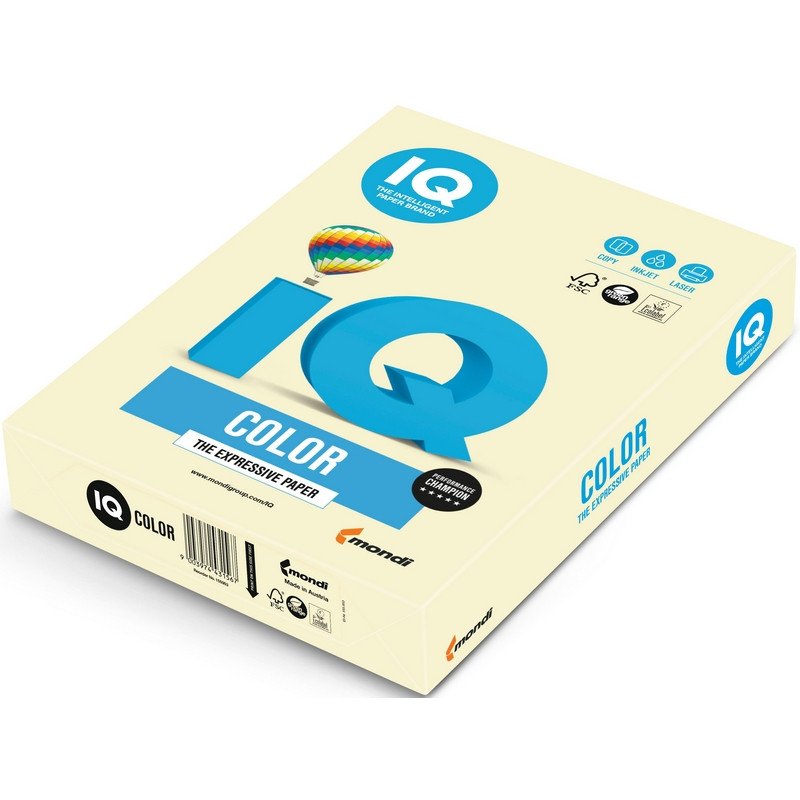 Бумага цветная IQ Color (А4, 160г/м², BE66-ванильно-бежевый)