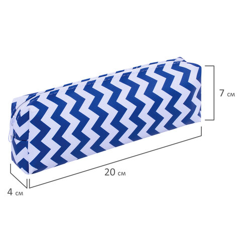Пенал-косметичка ПИФАГОР, мягкий, «WAVE», прямоугольный, 20×7×4 см, 229264