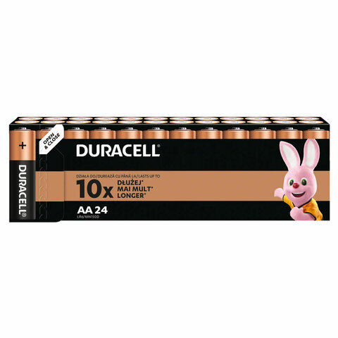 превью Батарейки КОМПЛЕКТ 24шт, DURACELL Basic ОРИГИНАЛ, АА (LR6.15А), алкалиновые, пальчико